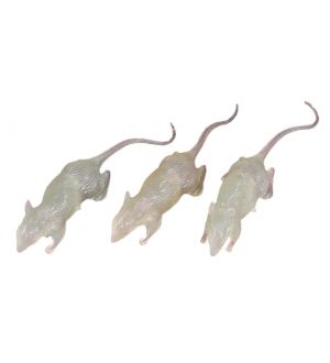  Halloween dekoration - Råttor som lyser i mörkret, 3-pack